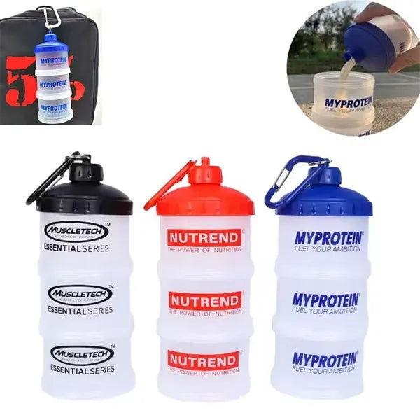 3 Layers Fitness Protein Powder Supplement Storage Container