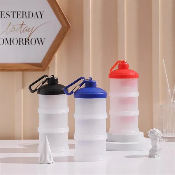3 Layers Fitness Protein Powder Supplement Storage Container