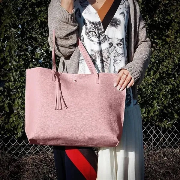 Fashion Leather Tote Bag Large Purses Handbags For Women