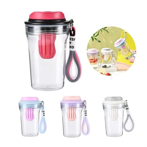 Portable Strainer Sports Plastic Cup