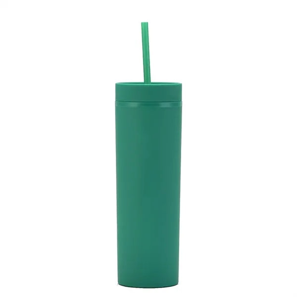 16 Oz. Skinny Tumblers With Lids And Straw