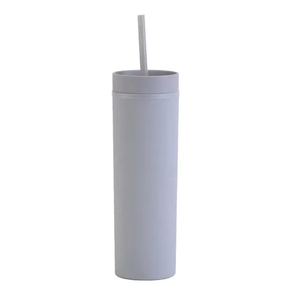16 Oz. Skinny Tumblers With Lids And Straw