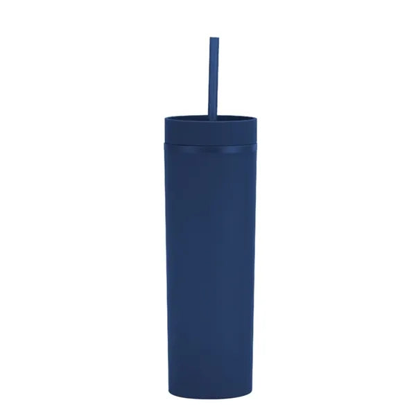 16 Oz. Skinny Tumblers With Lids And Straw