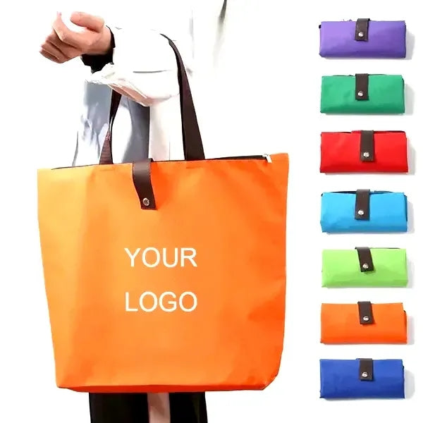 Foldable Heavy Zipper Closure Large Tote Bag