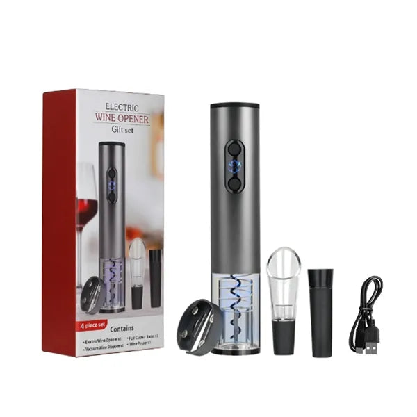 Electric Wine Opener Gift Set with 4-in-1
