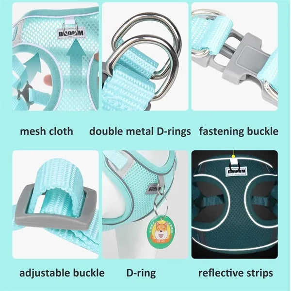 Reflective Breathable Mesh Pet Dog Vest Harness