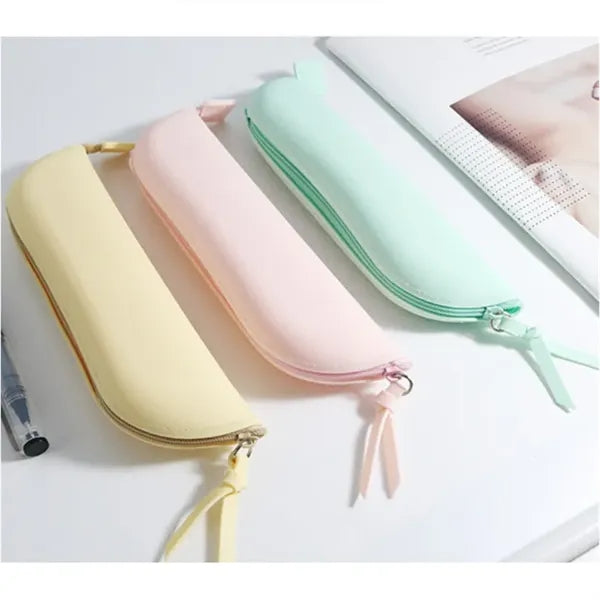 Silicone Zipper Pencil Pouch Waterproof Stationery Bag