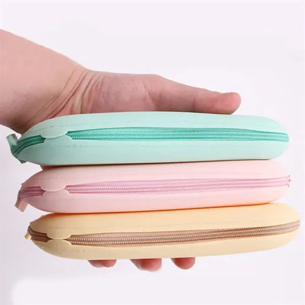 Silicone Zipper Pencil Pouch Waterproof Stationery Bag