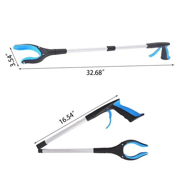 Foldable Grabber Pickup Tool with Rotating Jaw & Magnet