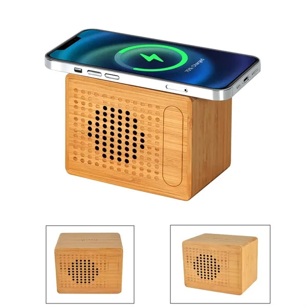 Wooden Speaker with 10W Wireless Charger