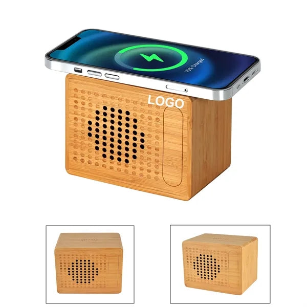 Wooden Speaker with 10W Wireless Charger