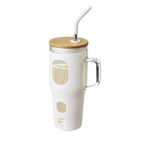 32 Oz. Glass Tumbler With Bamboo Lid