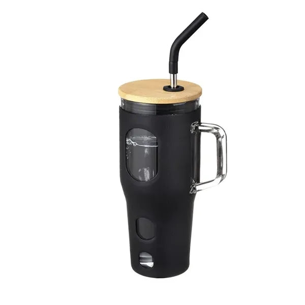 32 Oz. Glass Tumbler With Bamboo Lid