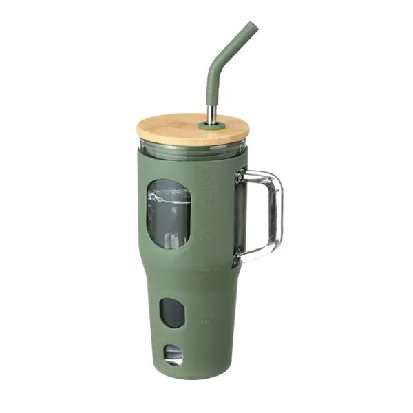 32 Oz. Glass Tumbler With Bamboo Lid