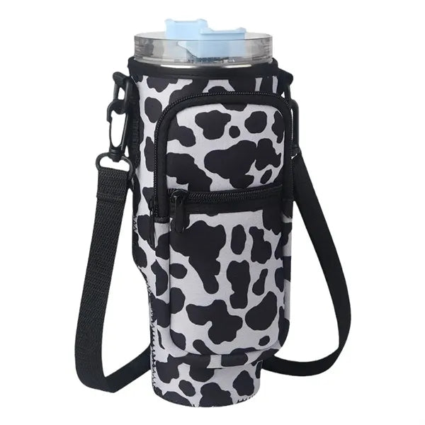 Water Bottle Carrier Pouch with Phone Pocket for Tumbler