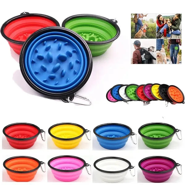 Collapsible Large Capacity (34OZ) Slow Food Bowl for Dogs