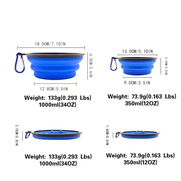 Collapsible Large Capacity (34OZ) Slow Food Bowl for Dogs