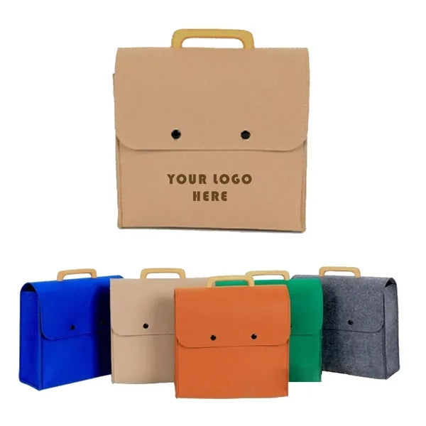 And Wholesalable Felt Wooden-Handle Tote Bag