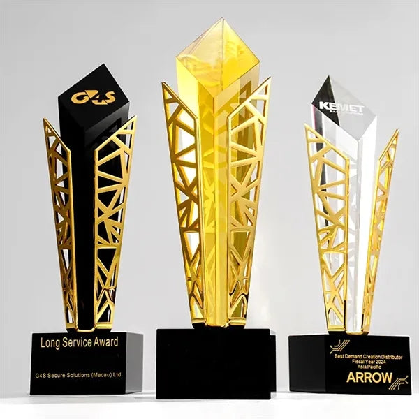 Luxury Metal Gold Diamond Crystal Awards