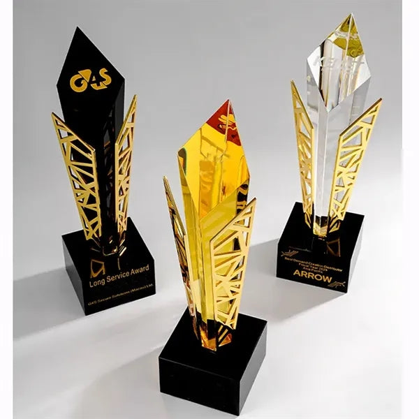 Luxury Metal Gold Diamond Crystal Awards