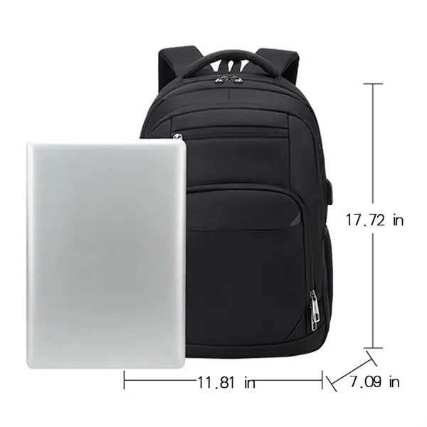 Large Capicity Travel Waterproof Laptop Backpack W/ USB Port