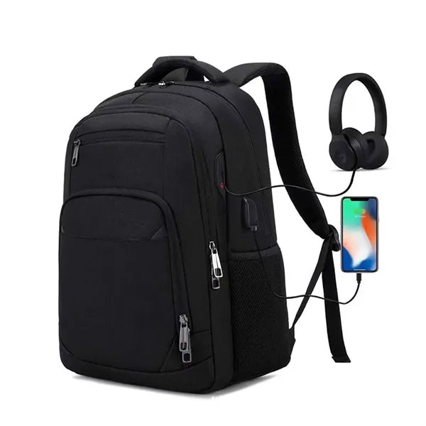 Large Capicity Travel Waterproof Laptop Backpack W/ USB Port