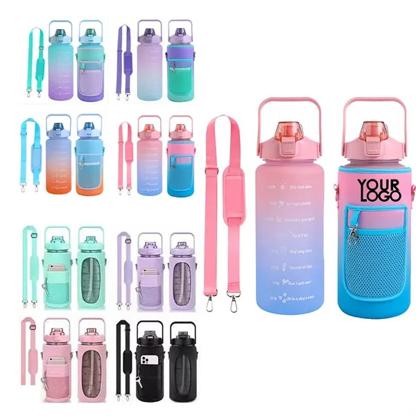 Half Gallon 2000ml Water Sport Jug Bottle with Time
