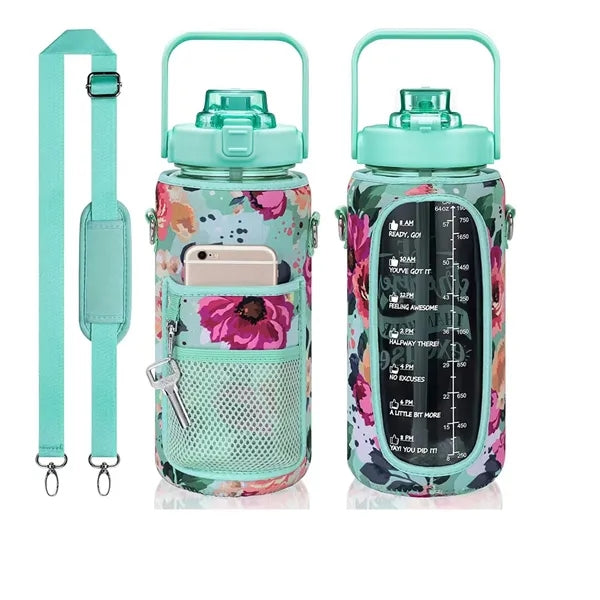 Half Gallon 2000ml Water Sport Jug Bottle with Time