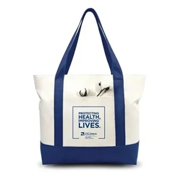 Big Canvas Tote Bag With Front Pocket