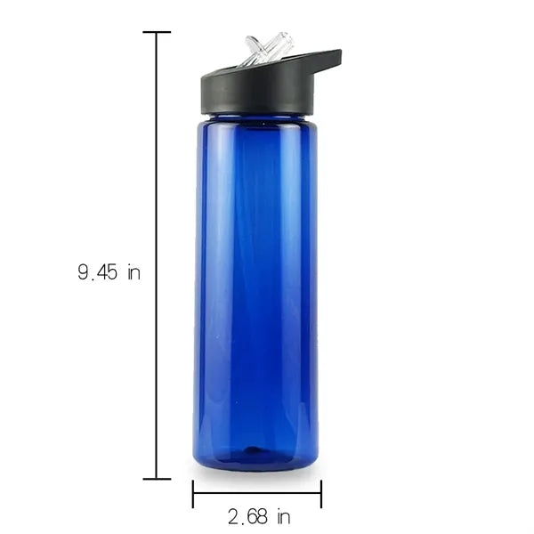 Portable Sports Water Bottle With Dustproof Flip-Top Straw