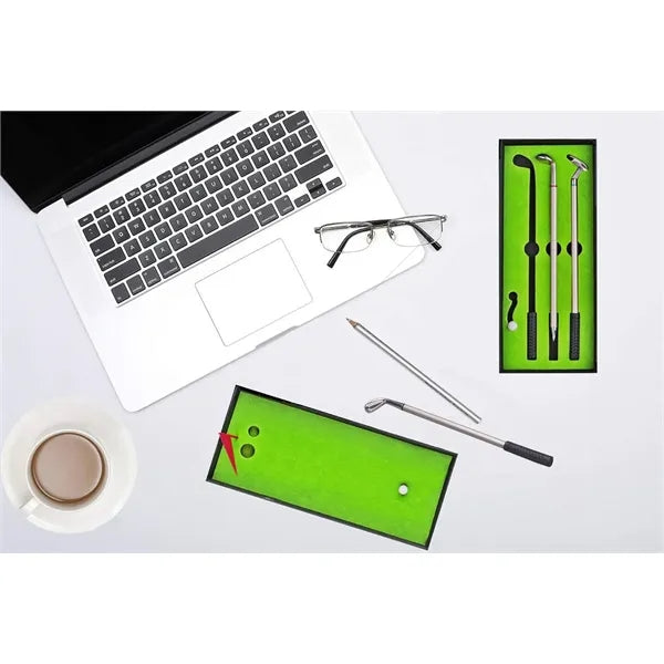 Desktop Mini Golf Metal Club Ball Pen Set