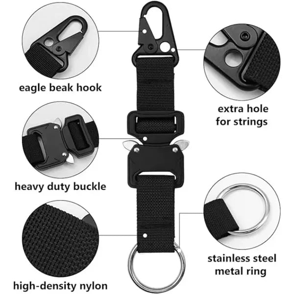 Quick Release Carabiner Clip Tactical Keychain
