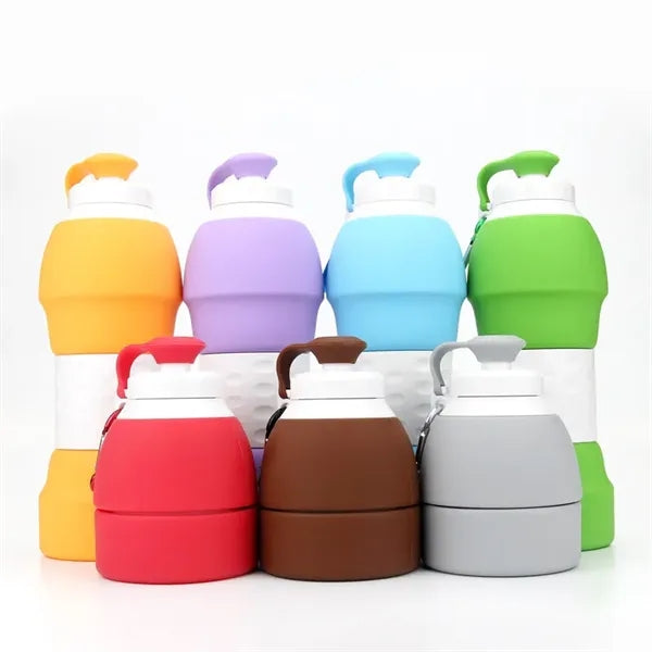 20 oz BPA Free Collapsible Water Bottle W/Carabiner