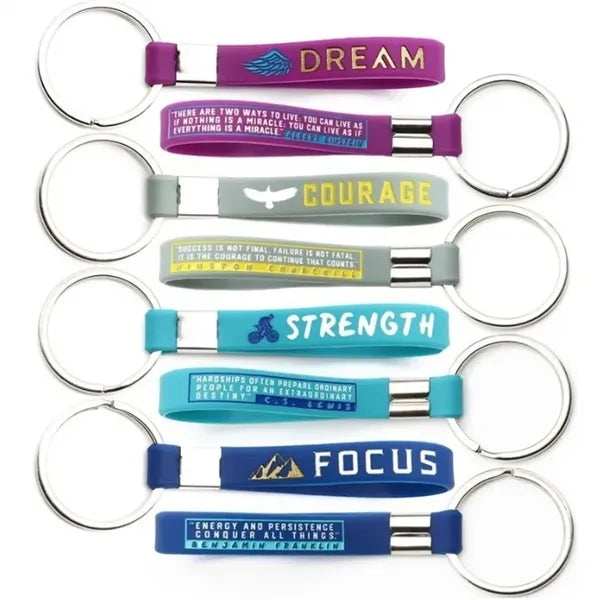 Fully Custom Silicone Bracelet Keyring