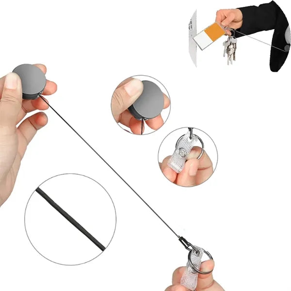 Anti-Theft Retractable Stainless Steel Metal Key Holder