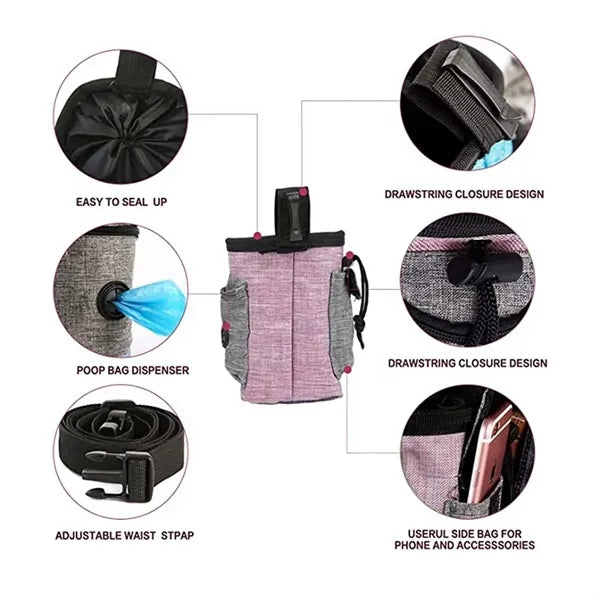 Dog Training Snack Waist Shoulder Pouch Bag