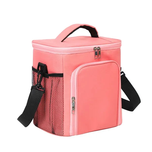 Square Large Capacity Insulated Lunch Bag Tote With Strap