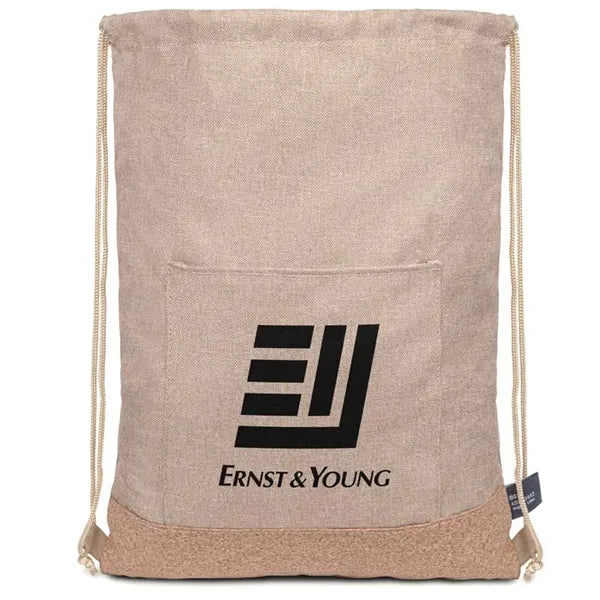 Taylor RPET Drawstring Backpack - Khaki
