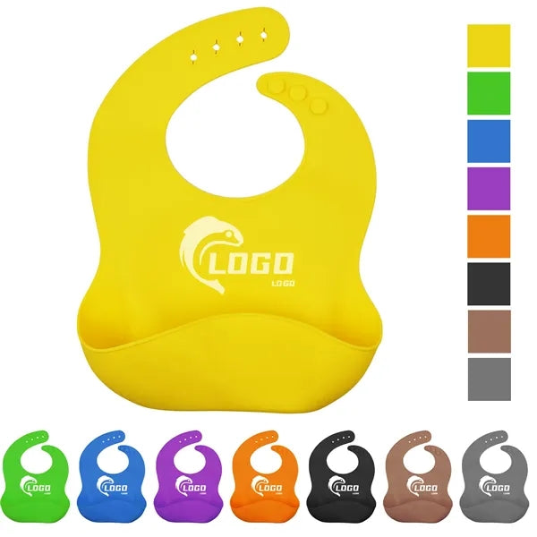 Cute Silicone Baby Bib with Pocket