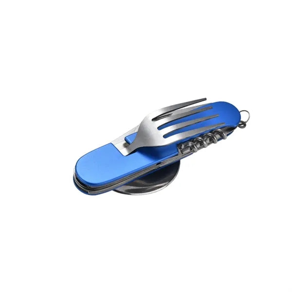 4-in-1 Portable Stainless Steel Camping Cutlery Set