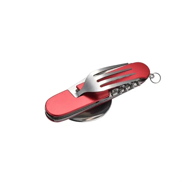 4-in-1 Portable Stainless Steel Camping Cutlery Set