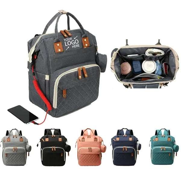 Waterproof USB Mummy Diaper Backpack