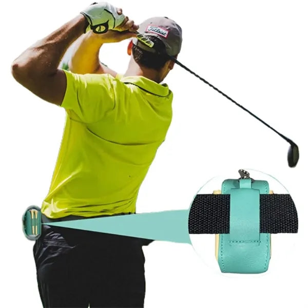 1.7" x 3.5" Mini Golf Ball Holder Bag w/Metal Lobs