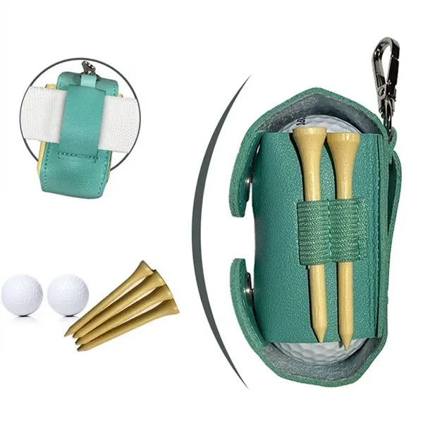1.7" x 3.5" Mini Golf Ball Holder Bag w/Metal Lobs