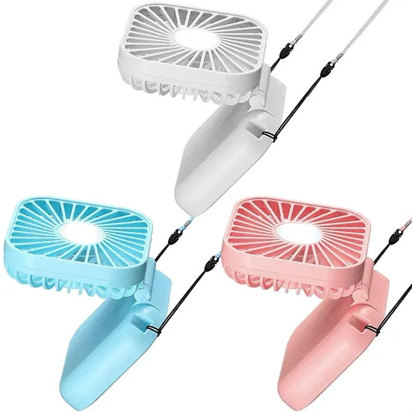 Rechargeable Hanging neck folding fan
