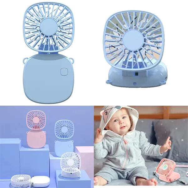 Rechargeable Hanging neck folding fan