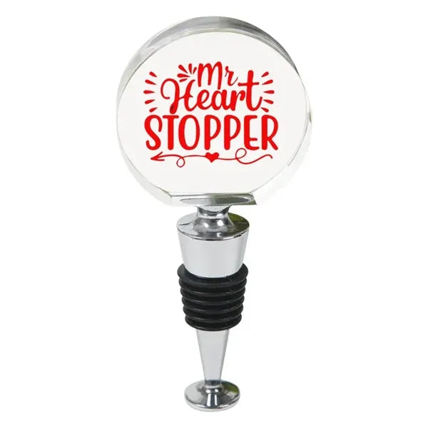 Round Optic Crystal Stopper With Flat Bottom
