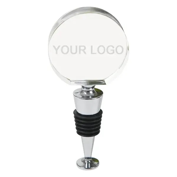 Round Optic Crystal Stopper With Flat Bottom