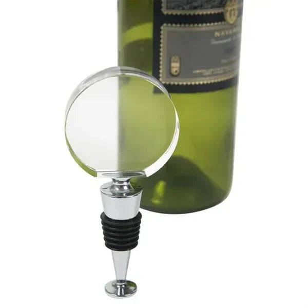 Round Optic Crystal Stopper With Flat Bottom