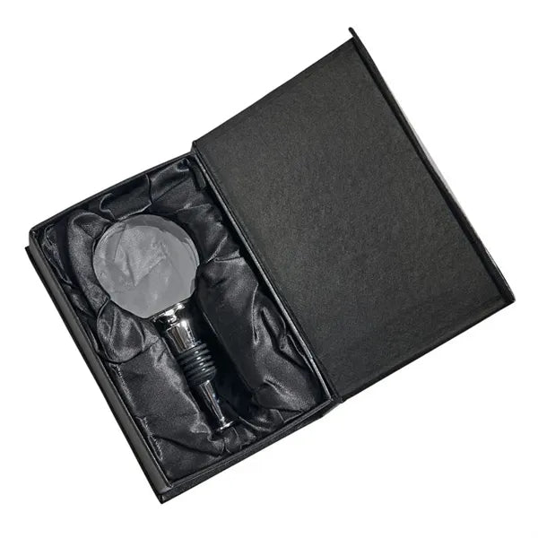 Round Optic Crystal Stopper With Flat Bottom